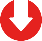 Downward white arrow in a red circle