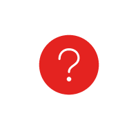 Question mark inside of a red circle
